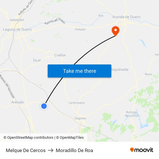 Melque De Cercos to Moradillo De Roa map