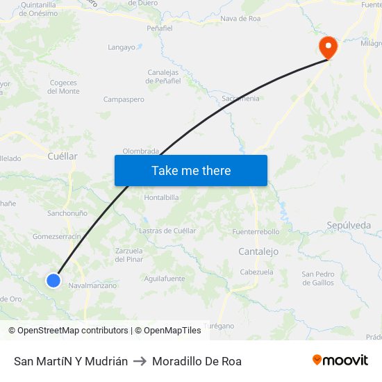 San Martí­N Y Mudrián to Moradillo De Roa map
