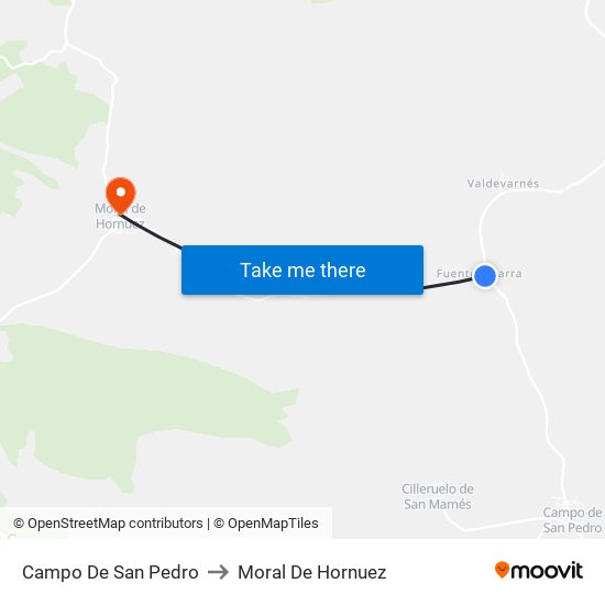 Campo De San Pedro to Moral De Hornuez map