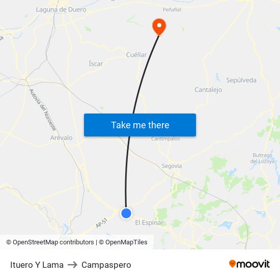 Ituero Y Lama to Campaspero map