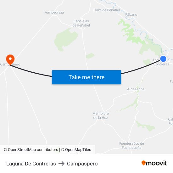 Laguna De Contreras to Campaspero map