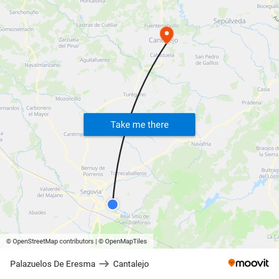 Palazuelos De Eresma to Cantalejo map