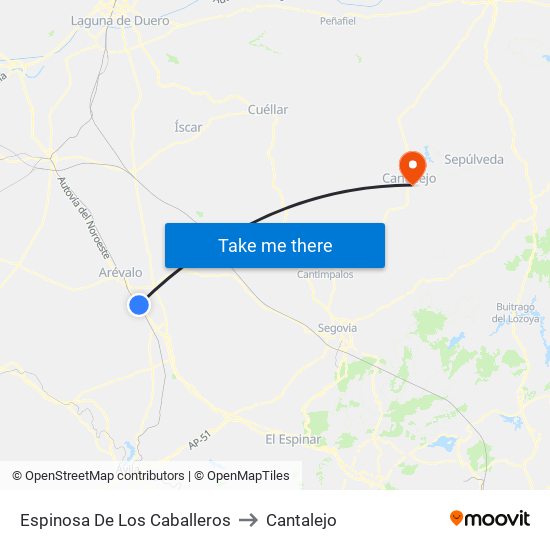 Espinosa De Los Caballeros to Cantalejo map