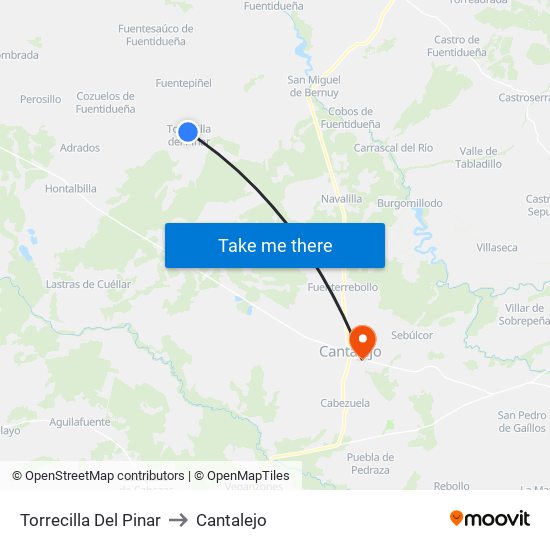 Torrecilla Del Pinar to Cantalejo map