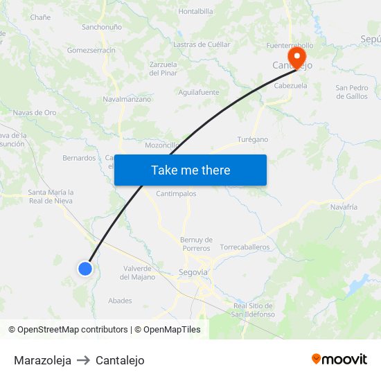 Marazoleja to Cantalejo map