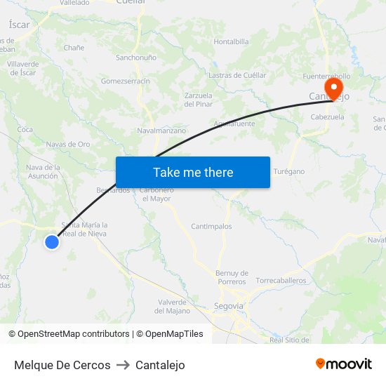 Melque De Cercos to Cantalejo map