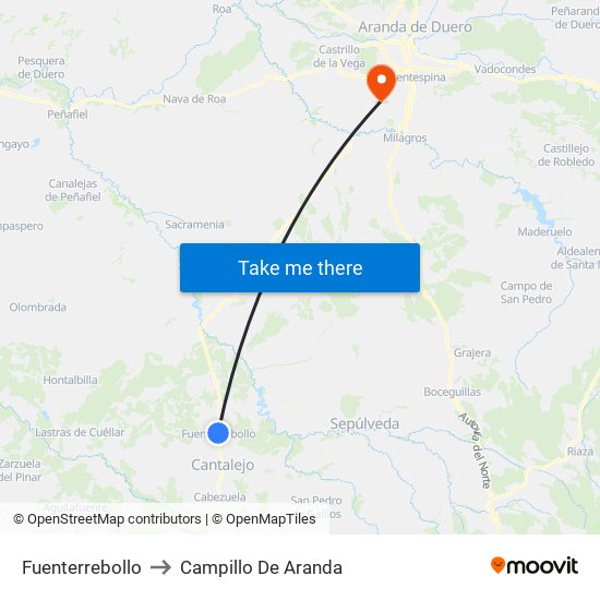 Fuenterrebollo to Campillo De Aranda map