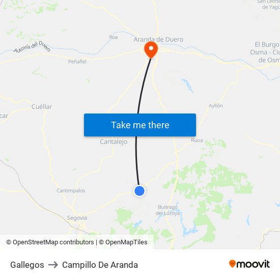 Gallegos to Campillo De Aranda map
