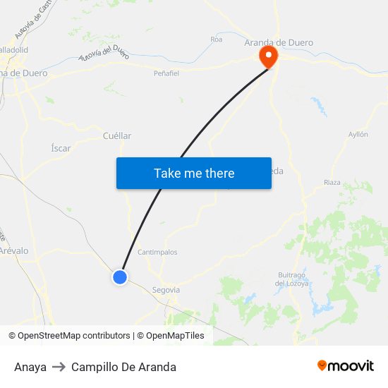 Anaya to Campillo De Aranda map
