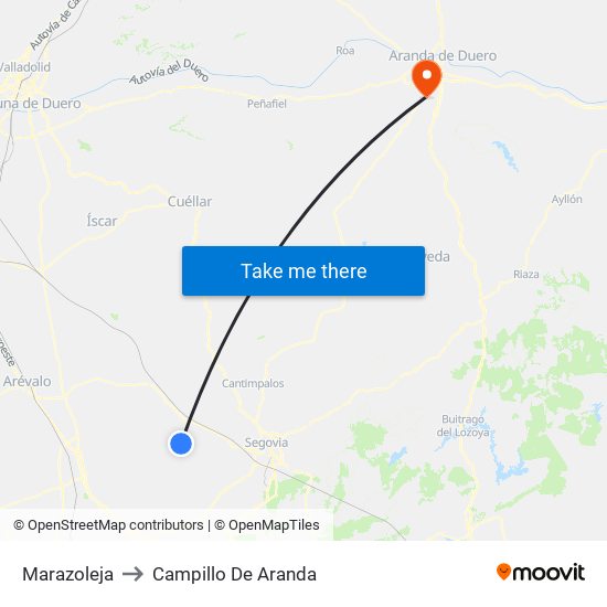 Marazoleja to Campillo De Aranda map