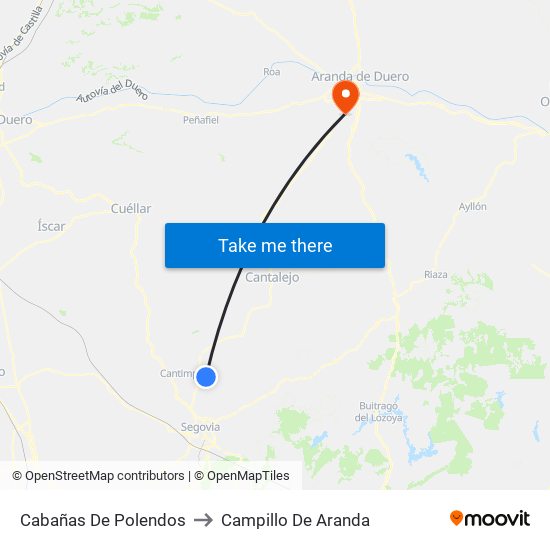 Cabañas De Polendos to Campillo De Aranda map