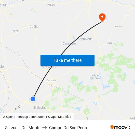 Zarzuela Del Monte to Campo De San Pedro map