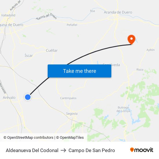 Aldeanueva Del Codonal to Campo De San Pedro map