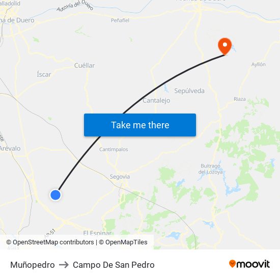 Muñopedro to Campo De San Pedro map