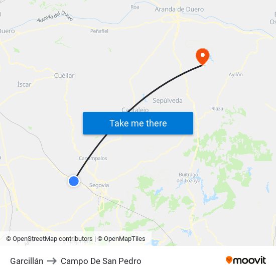 Garcillán to Campo De San Pedro map