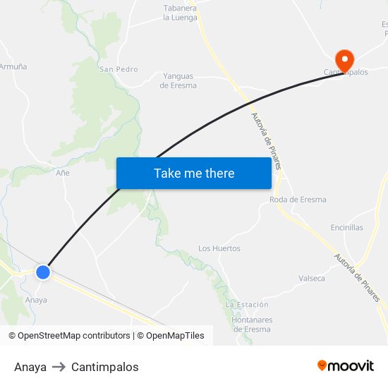 Anaya to Cantimpalos map