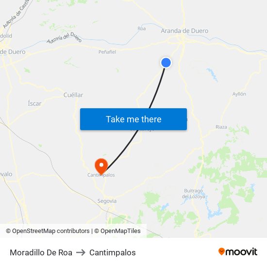 Moradillo De Roa to Cantimpalos map