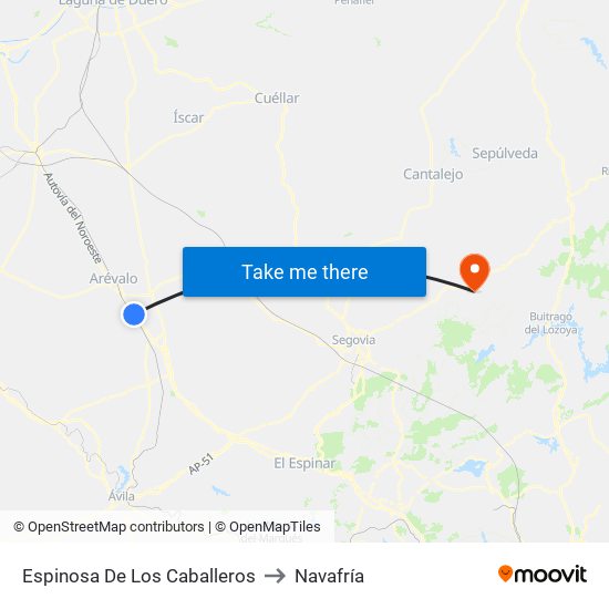 Espinosa De Los Caballeros to Navafría map