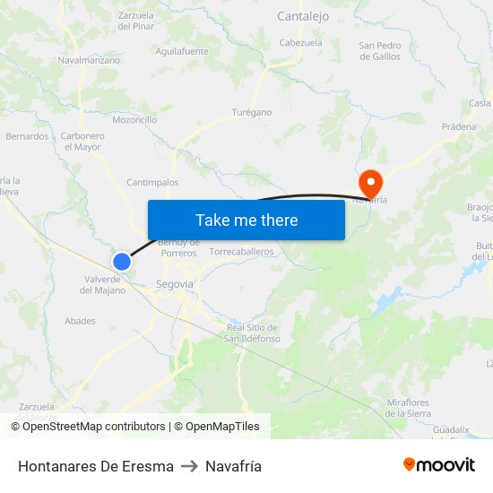 Hontanares De Eresma to Navafría map
