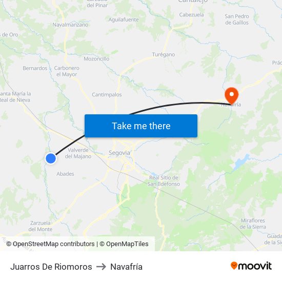 Juarros De Riomoros to Navafría map