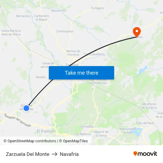 Zarzuela Del Monte to Navafría map