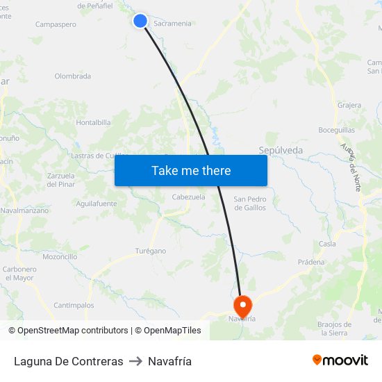 Laguna De Contreras to Navafría map