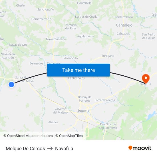 Melque De Cercos to Navafría map