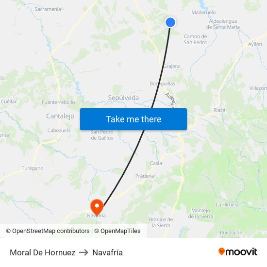 Moral De Hornuez to Navafría map