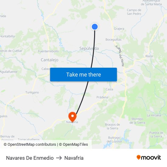 Navares De Enmedio to Navafría map