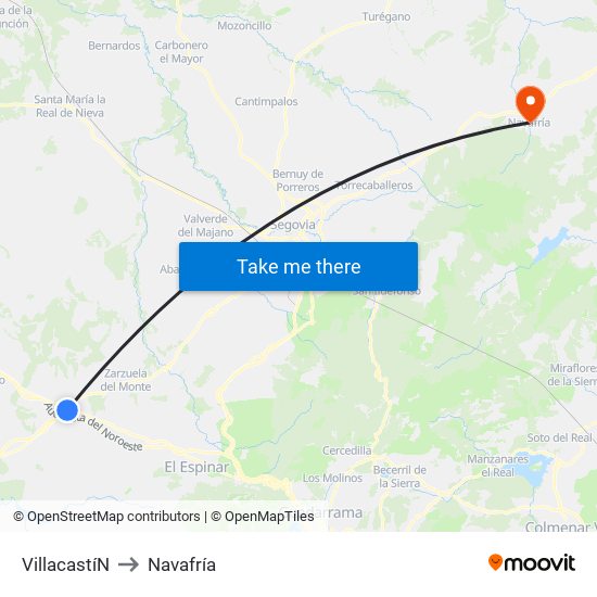 Villacastí­N to Navafría map