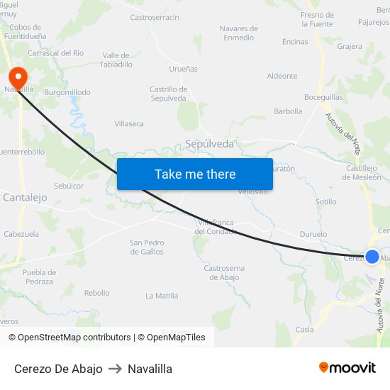 Cerezo De Abajo to Navalilla map