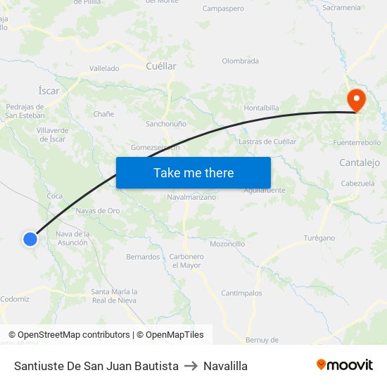 Santiuste De San Juan Bautista to Navalilla map