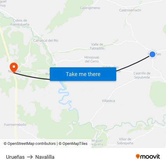 Urueñas to Navalilla map