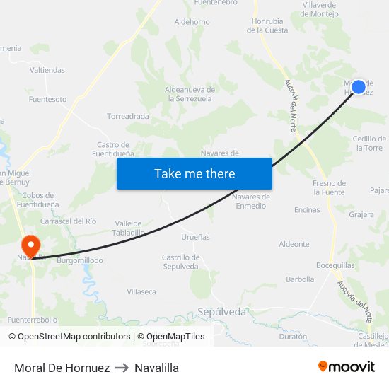 Moral De Hornuez to Navalilla map