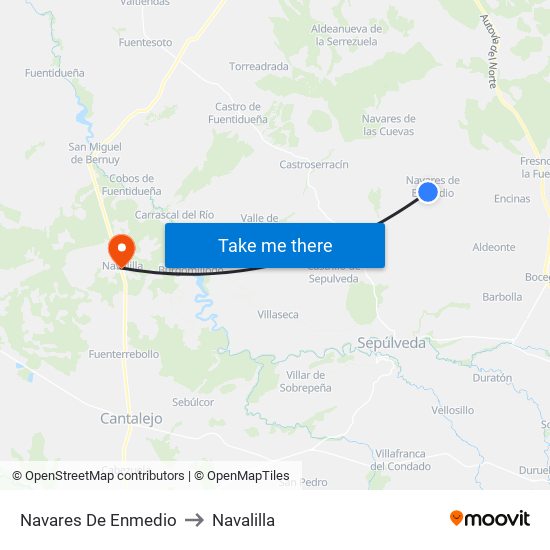 Navares De Enmedio to Navalilla map