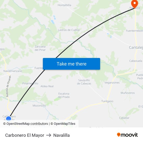 Carbonero El Mayor to Navalilla map