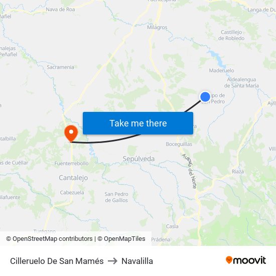 Cilleruelo De San Mamés to Navalilla map