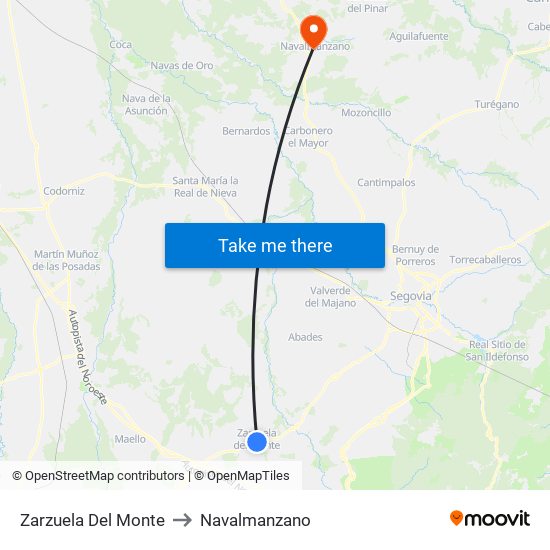 Zarzuela Del Monte to Navalmanzano map