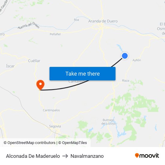 Alconada De Maderuelo to Navalmanzano map