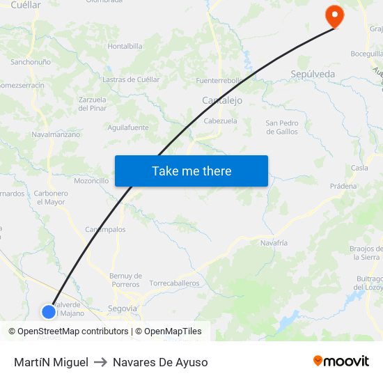 Martí­N Miguel to Navares De Ayuso map