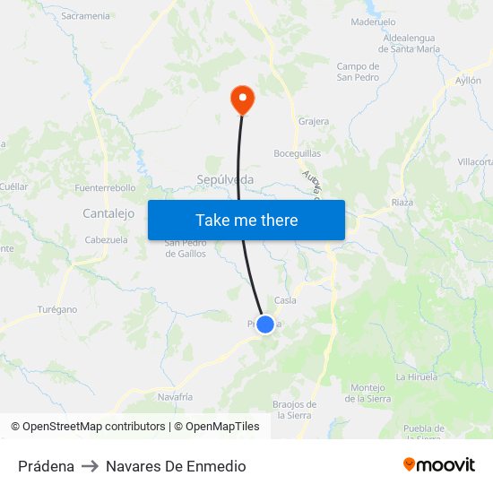 Prádena to Navares De Enmedio map