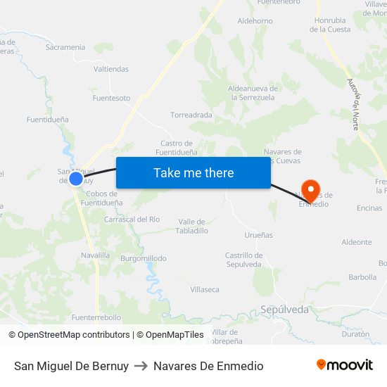San Miguel De Bernuy to Navares De Enmedio map