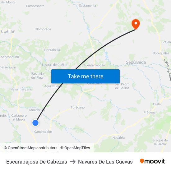 Escarabajosa De Cabezas to Navares De Las Cuevas map