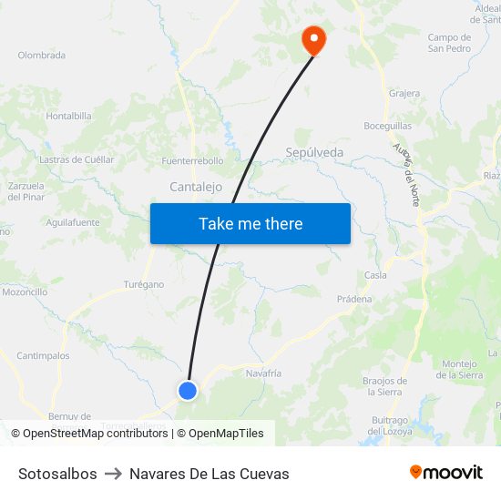 Sotosalbos to Navares De Las Cuevas map