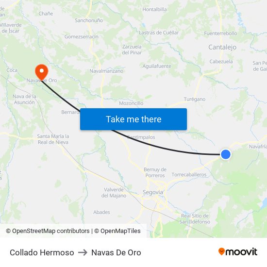 Collado Hermoso to Navas De Oro map