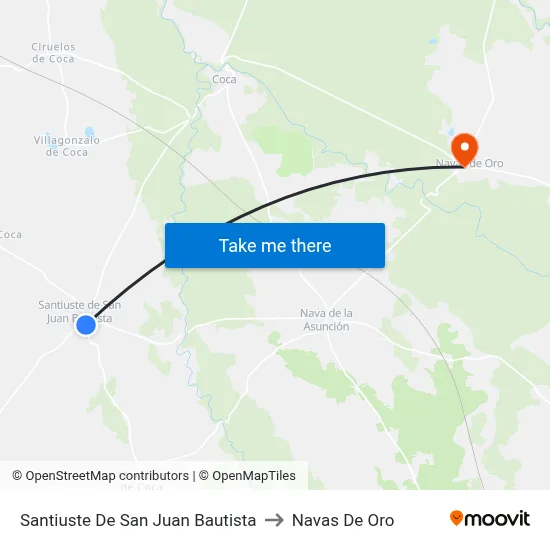 Santiuste De San Juan Bautista to Navas De Oro map