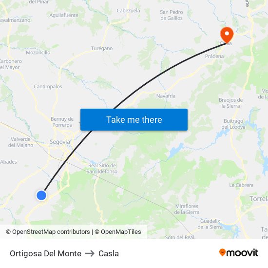 Ortigosa Del Monte to Casla map