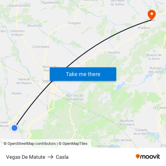 Vegas De Matute to Casla map