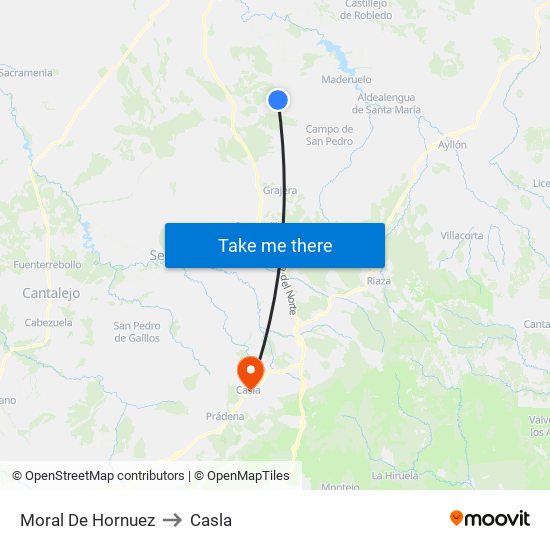 Moral De Hornuez to Casla map