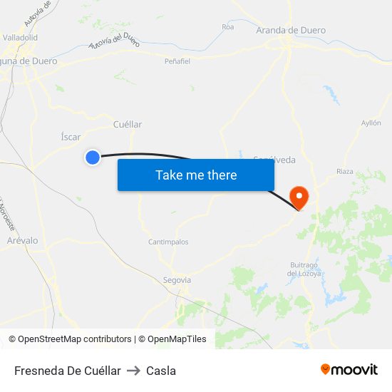 Fresneda De Cuéllar to Casla map